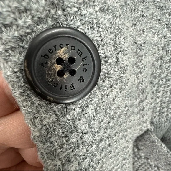 Abercrombie & Fitch Button Cardigan Sweater Mens Size Medium Shawl Collar Gray - Picture 8 of 10